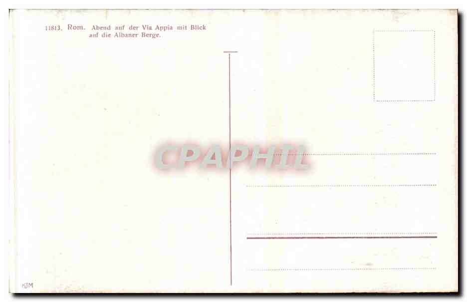 Italia - Italie - Italy - Rome - Roma - Abend auf der Via Appia - CPA  — Rückseite