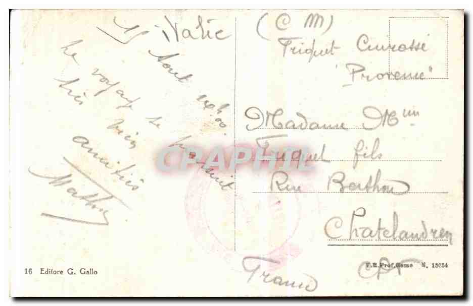 Italia - Italie - Italy - Ventimiglia - CPA  — Back
