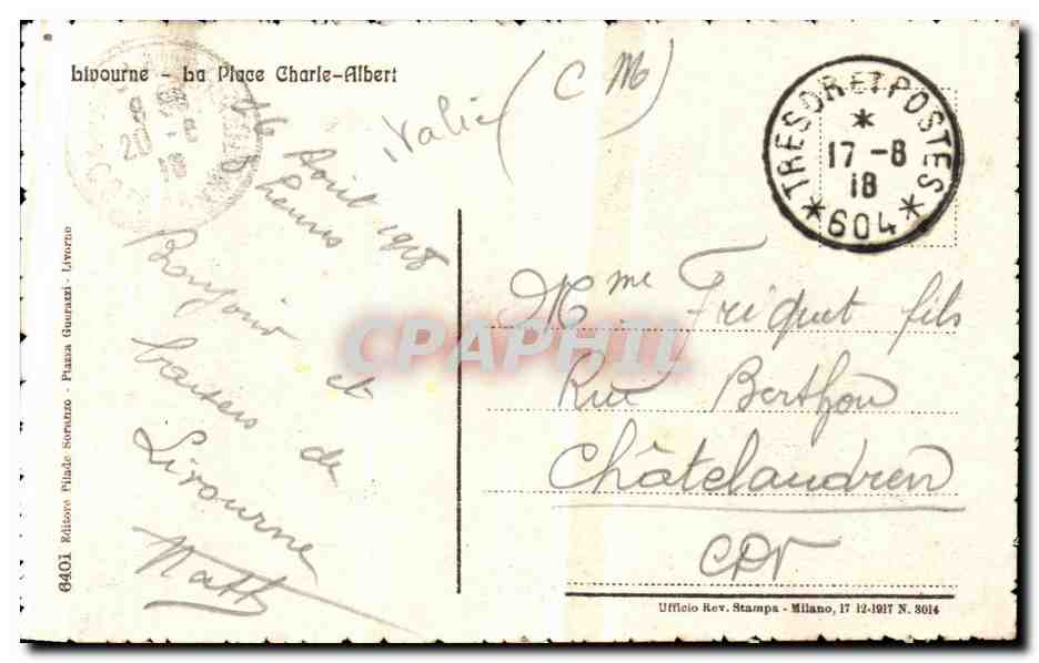 Italia - Italie - Italy - Saluti da Livorno - - CPA  — Rückseite