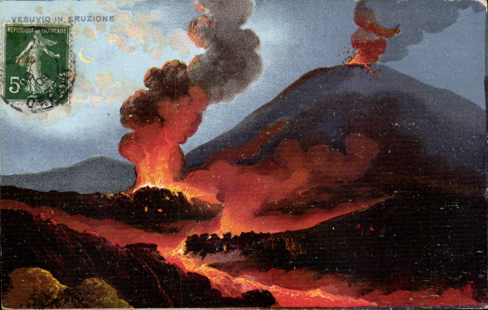 Italia - Italie - Italy - Vesuvio en eruzione - CPA 