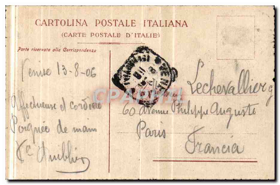 Italia - Italie - Italy - Venice - Venezia - Monumento Colleoni - CPA  — Rückseite