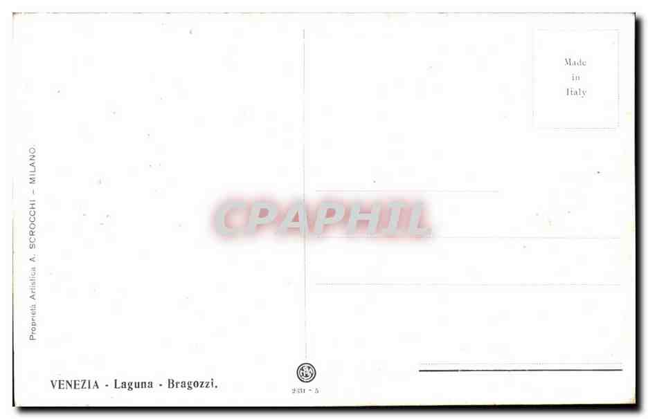 Italia - Italie - Italy - Venice - Venezia - Laguna - Bragozzi - CPA  — Rückseite