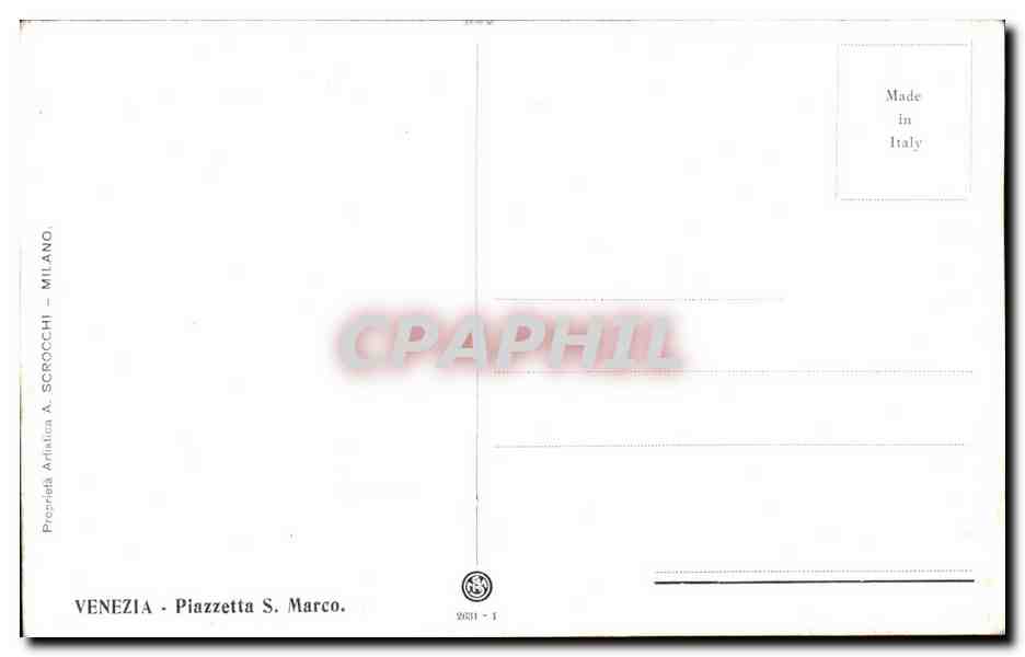 Italia - Italie - Italy - Venice - Venezia - Piazzetta S Marco - CPA  — Rückseite