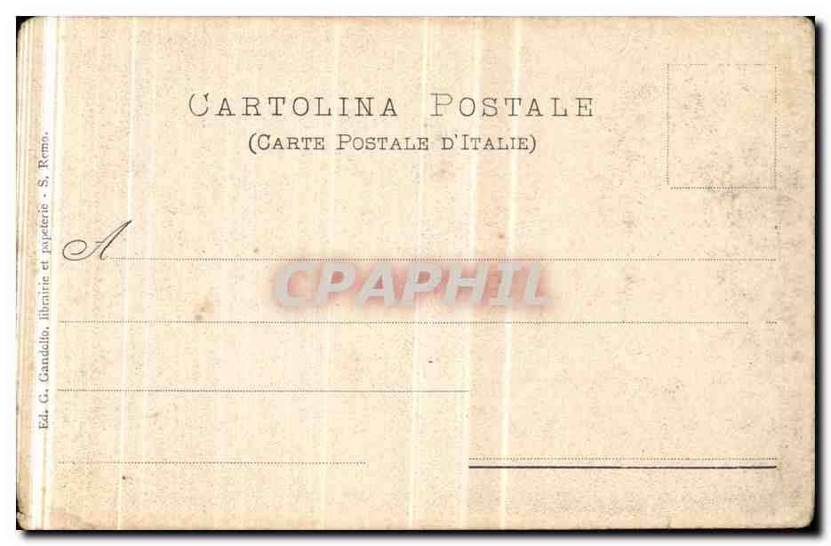 Italia - Italie - Italy - San Remo - Corso Vittorio Emmanuele - CPA  — Rückseite