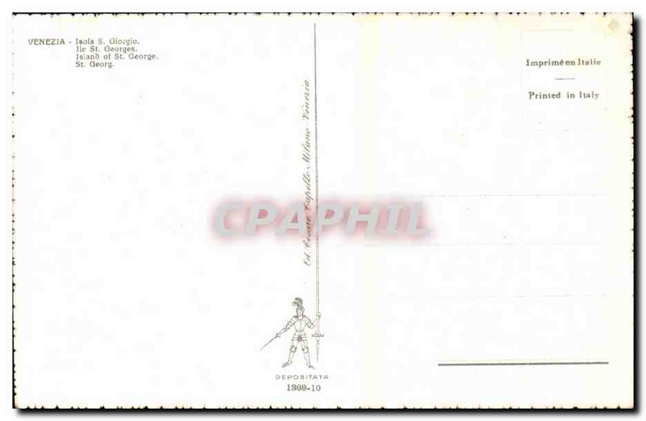 Italia - Italie - Italy - Verona - Isola S Giorgio - CPA  — Rückseite