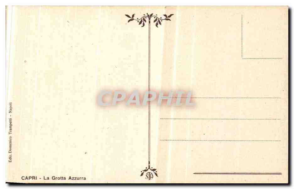 Italia - Italie - Italy - Capri - La Grotta Azzurra - CPA  — Rückseite