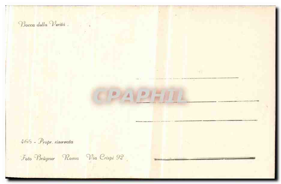 Italia - Italie - Italy - Bocca della Verita - CPA  — Rückseite