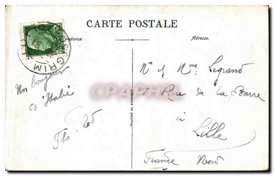 Italia - Italie - Italy - Grimaldi Ventimiglia - Frontiera Italiana - CPA  — Back