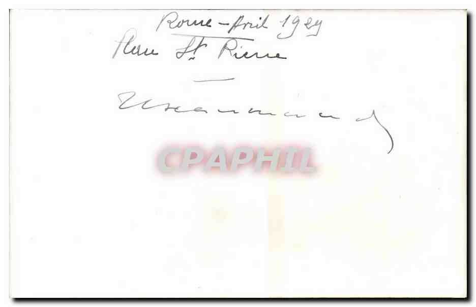CARTE PHOTO Italia - Italie - Italy - Rome - Roma - Avril 1929 - Place St Pierre CPA  — Rückseite