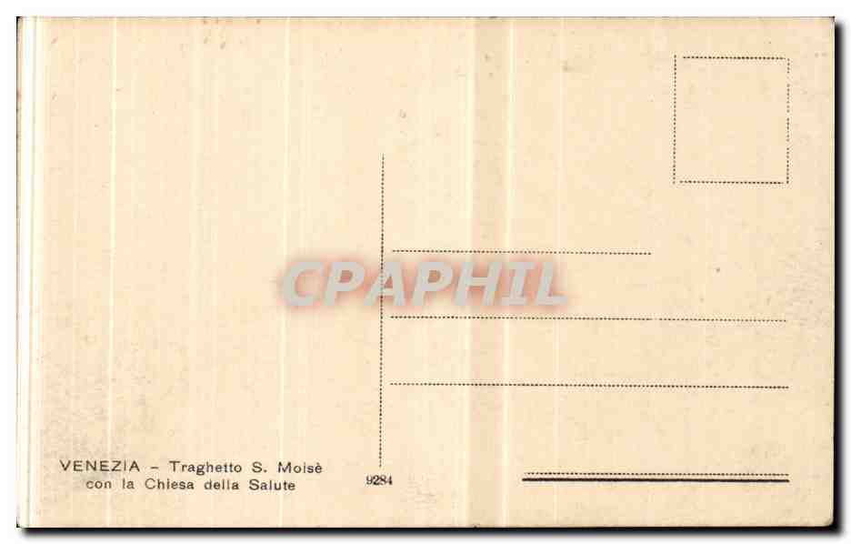 Italia - Italie - Italy - Venice - Venezia - Traghetto S Moise - CPA  — Rückseite