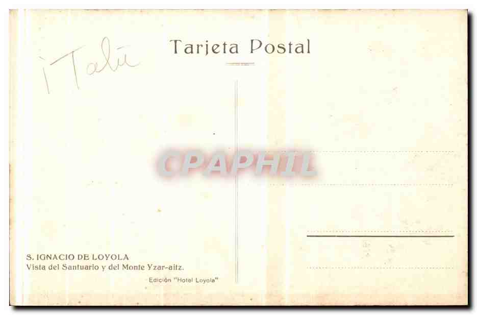 Espana - Espagne - Spain - S Ignacio de Loyola - CPA  — Verso