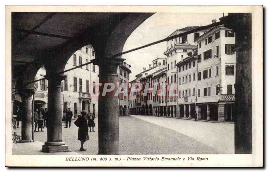 Italia - Italie - Italy - Belluno - Piazza Vittorio Emanuele e Via Roma - CPA 