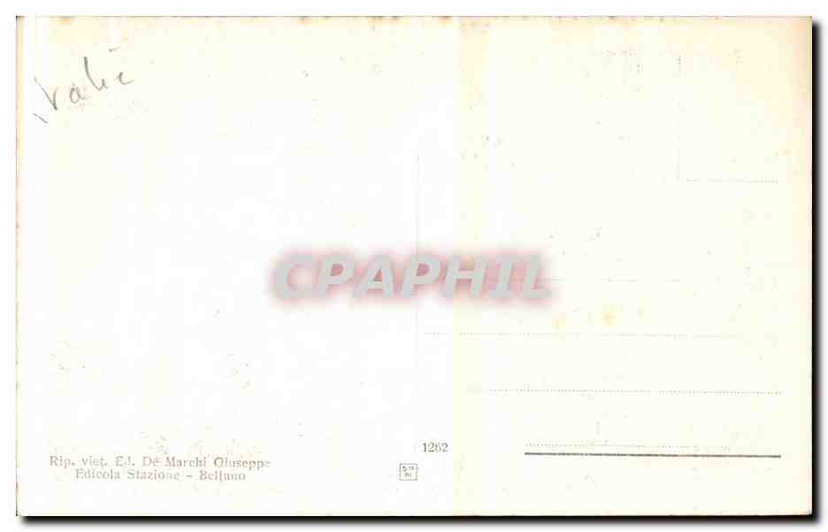 Italia - Italie - Italy - Belluno - Piazza Vittorio Emanuele e Via Roma - CPA  — Rückseite