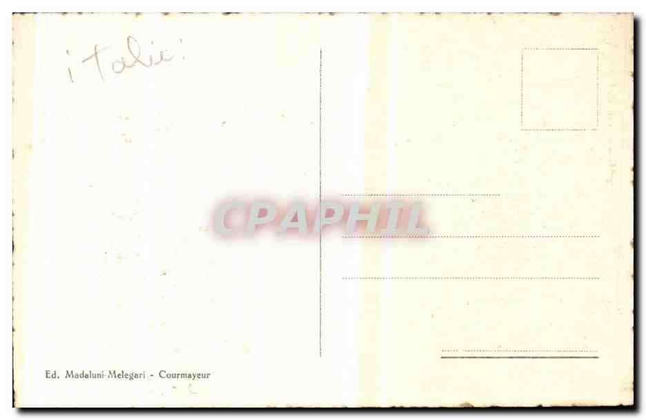 Italia - Italie - Italy - Courmayeur - Panorama - CPA  — Rückseite