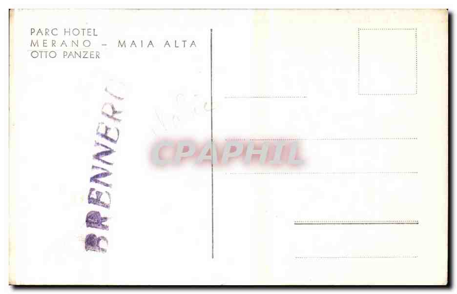 Italia - Italie - Italy - Merano - Maia Alta - Parc Hotel - CPA  — Rückseite