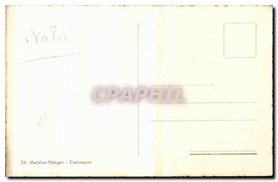 Italia - Italie - Italy - Courmayeur - CPA  — Rückseite