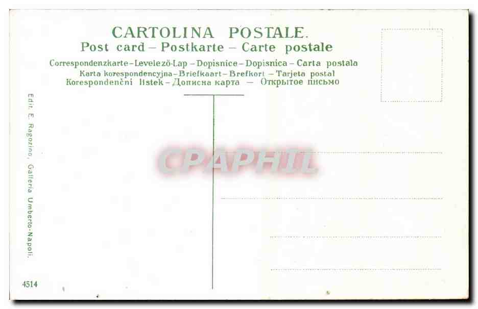 Italia - Italie - Italy - Naples - Napoli - saluti - Souvenir - CPA  — Verso