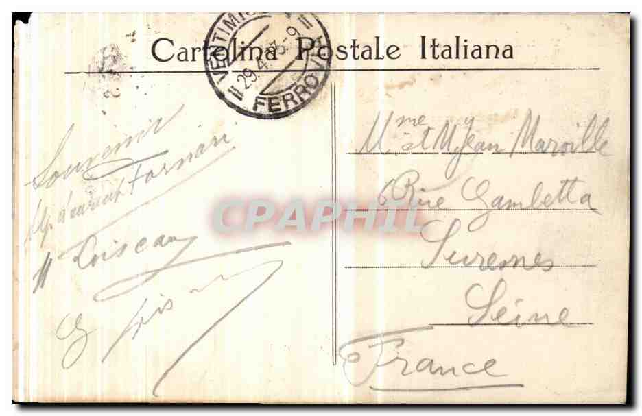 Italia - Italie - Italy - Ventimiglia - Le Casino - CPA  — Back