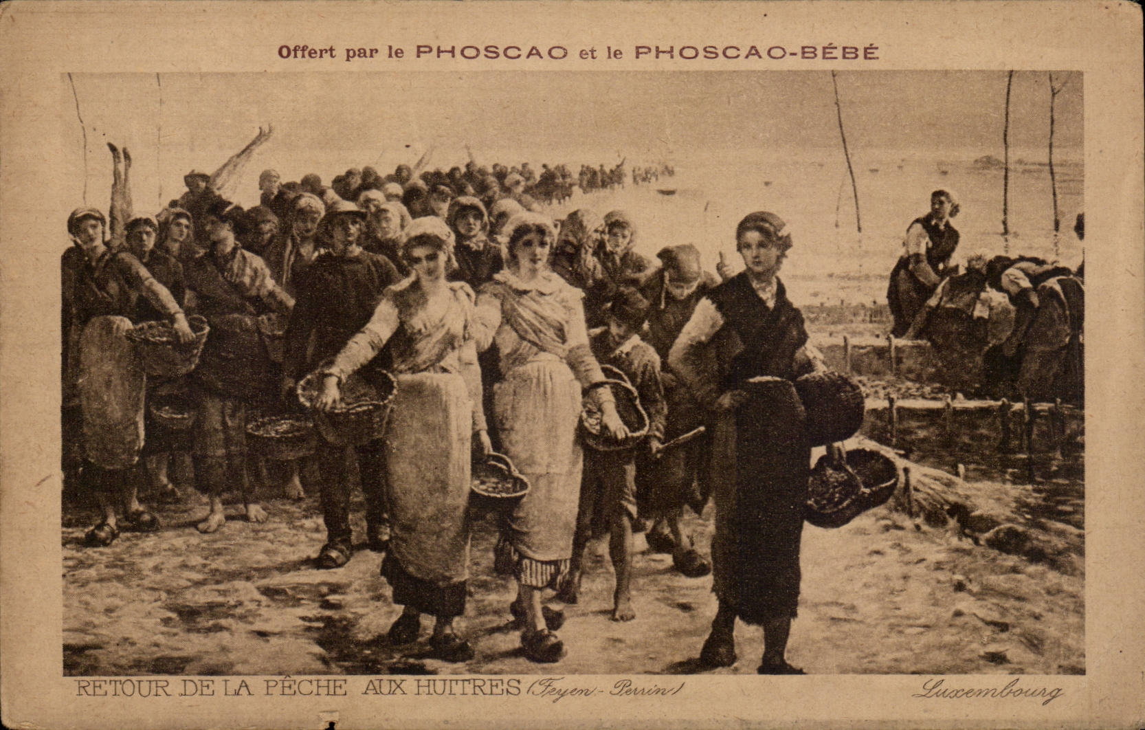 Fantaisie - Femme - Retour de la Peche aux Huitres - Offert par le Phoscao - CPA 