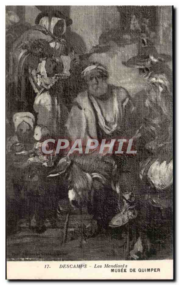 CPA Descamps Les mendiants Musee de Quimper Ane Donkey mule