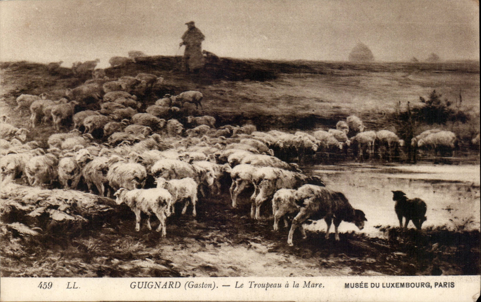 CPA Gaston Guignard Le troupeau a la Mare Musee du Luxembourg Paris Mouton Sheep