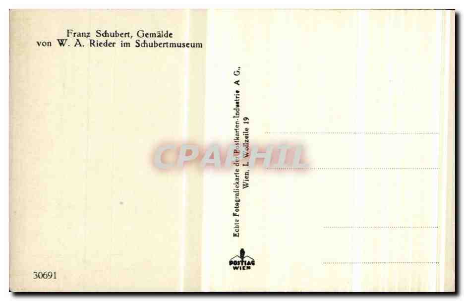 CPA Franz Schubert Musique Musicien — Rückseite