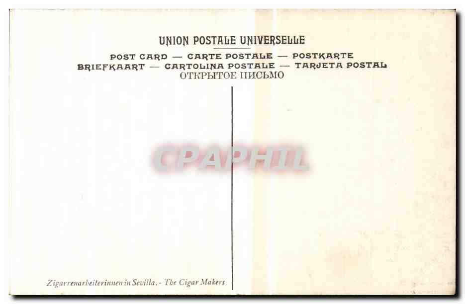 CPA Walter Gay Les Cigarreras Cigarrieres de Seville Metier — Verso
