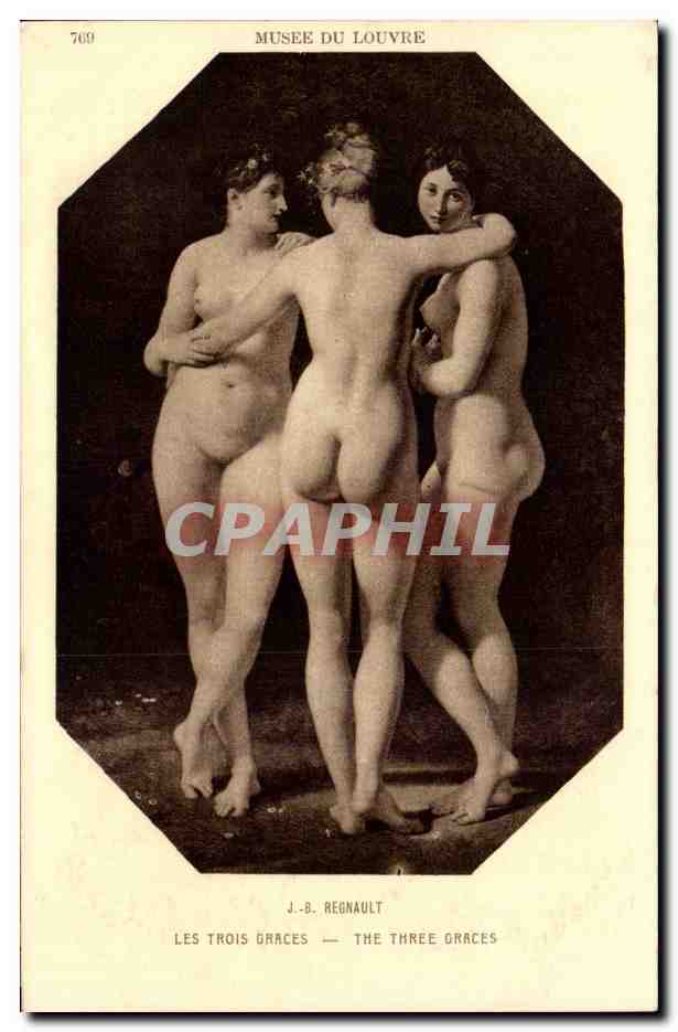 CPA JB Regnault Les trois graces Femmes
