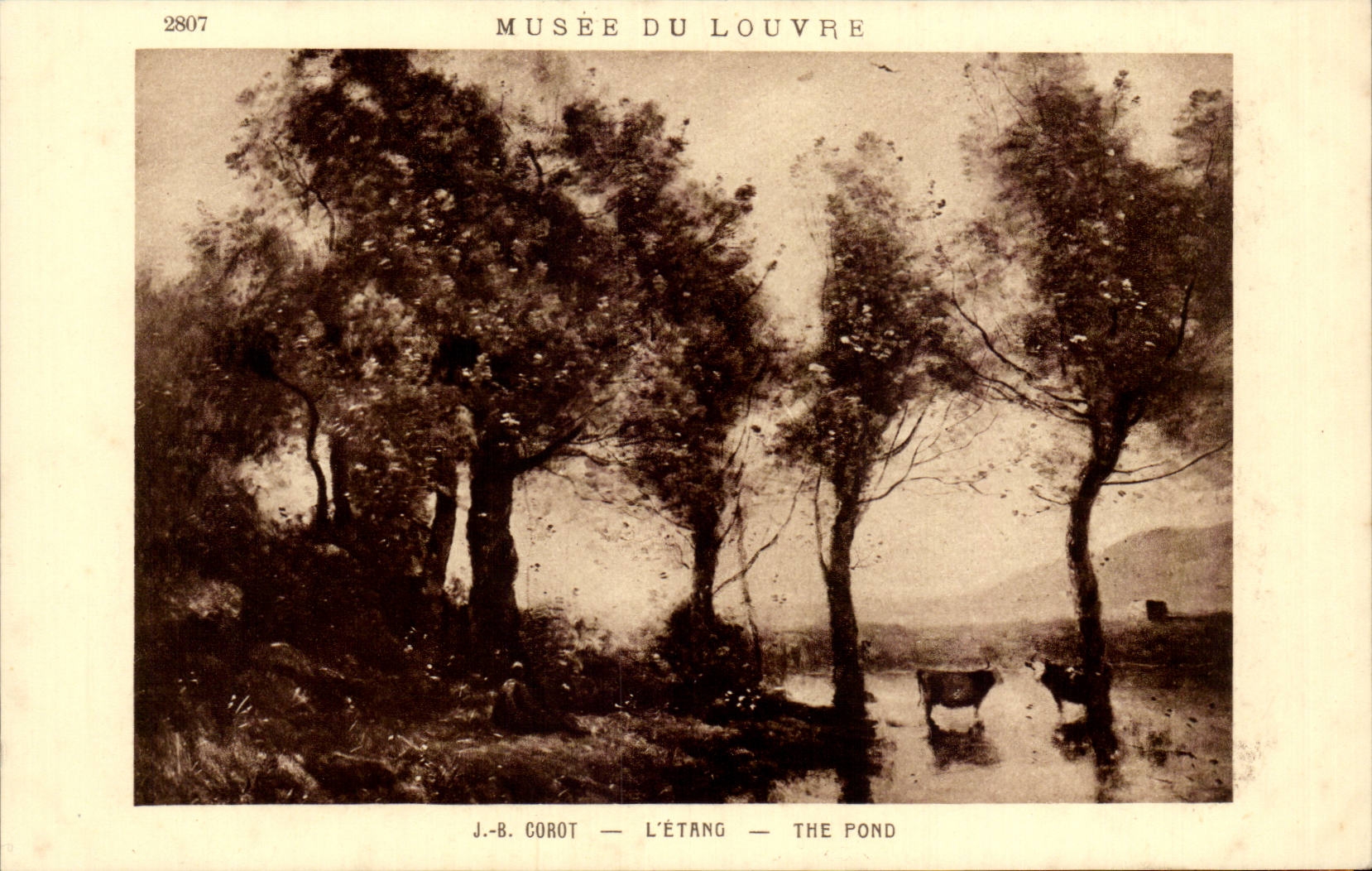 CPA Paris Musee du Louvre Corot L'etang