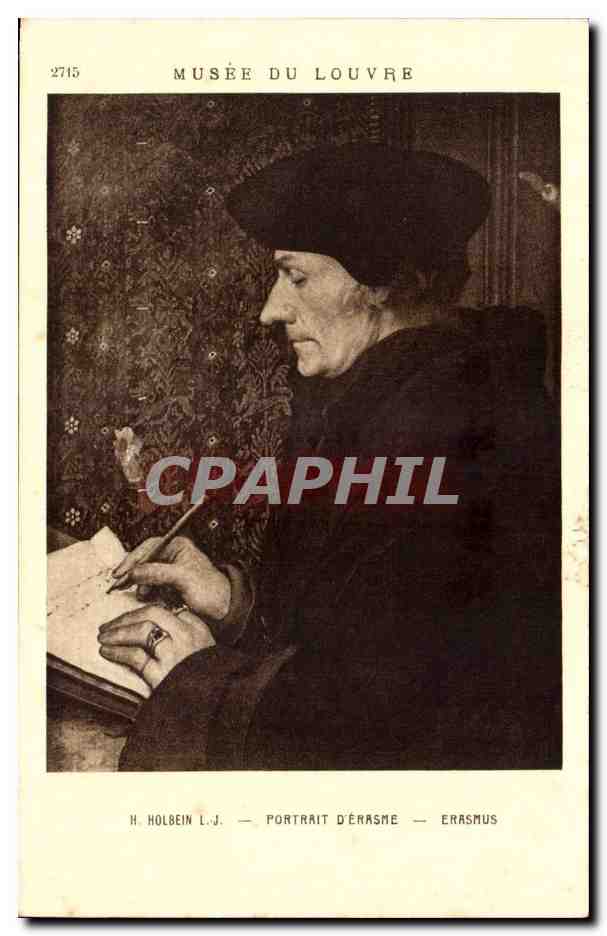 CPA Paris Musee du Louvre Holbein Portrait d'Erasme