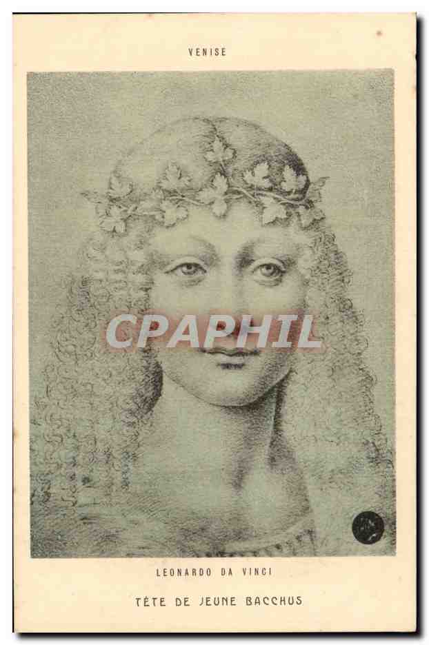 CPA Venise Leonardo da Vinci Tete de jeune Bacchus