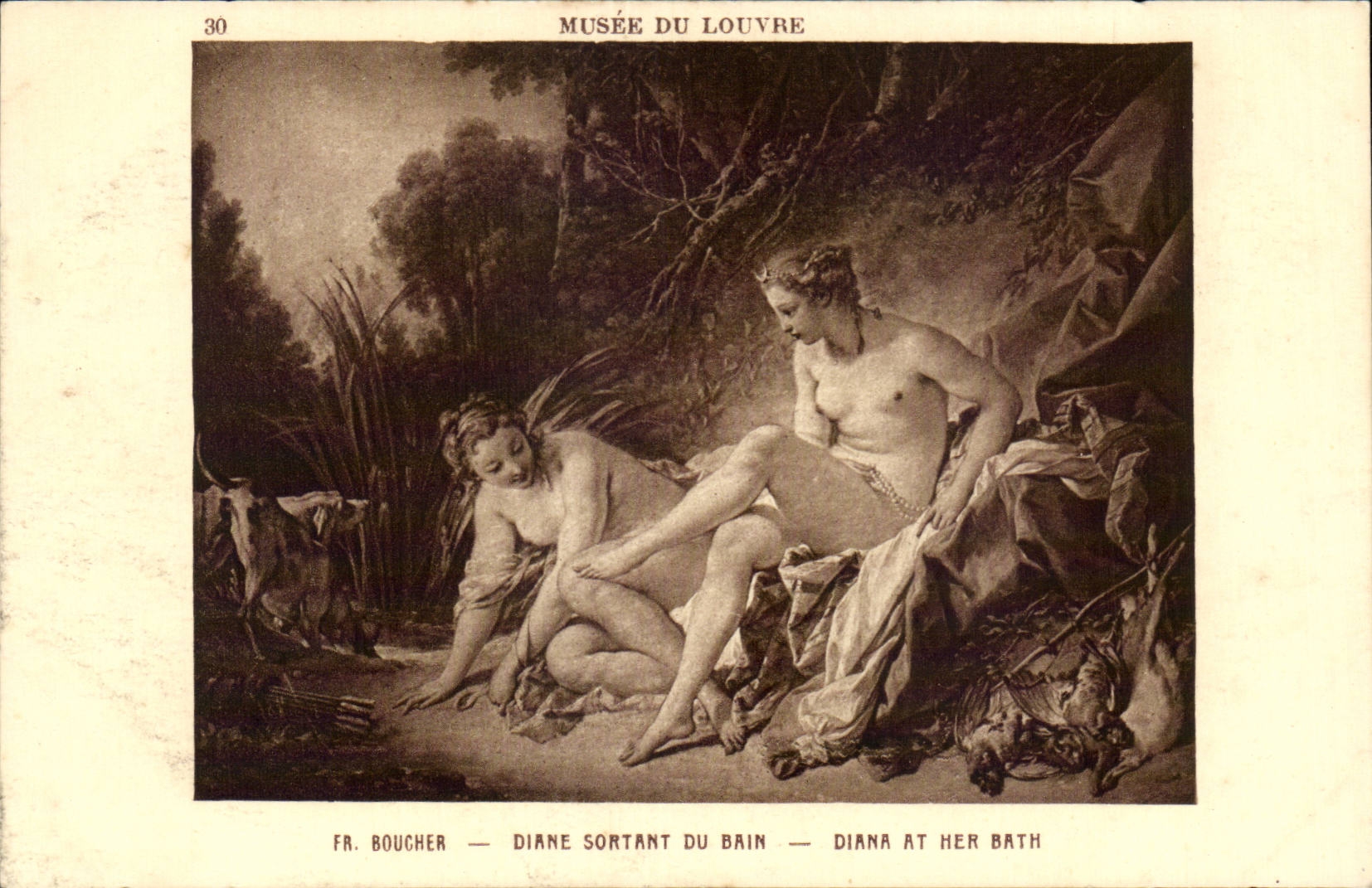 CPA Paris Musee du Louvre Francois Boucher Diane sortant du bain