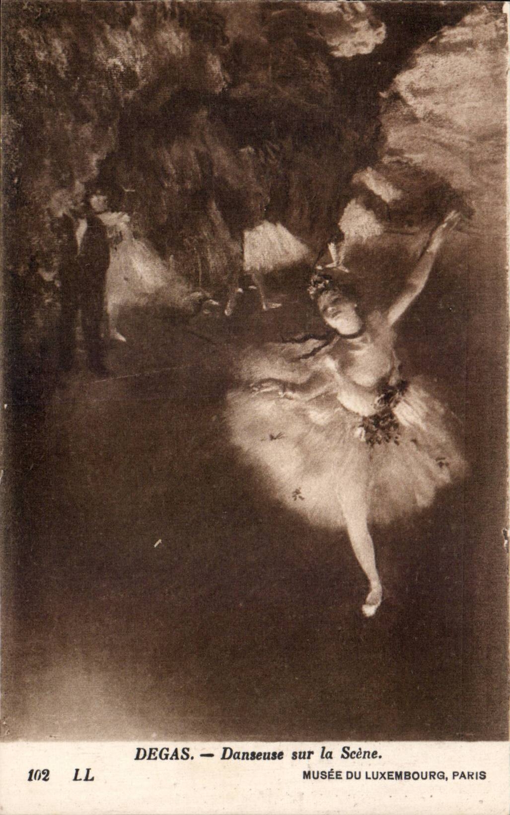 Danseuse sur la Scène — œuvre de Degas — Musée du Luxembourg, Paris — série 102 LL