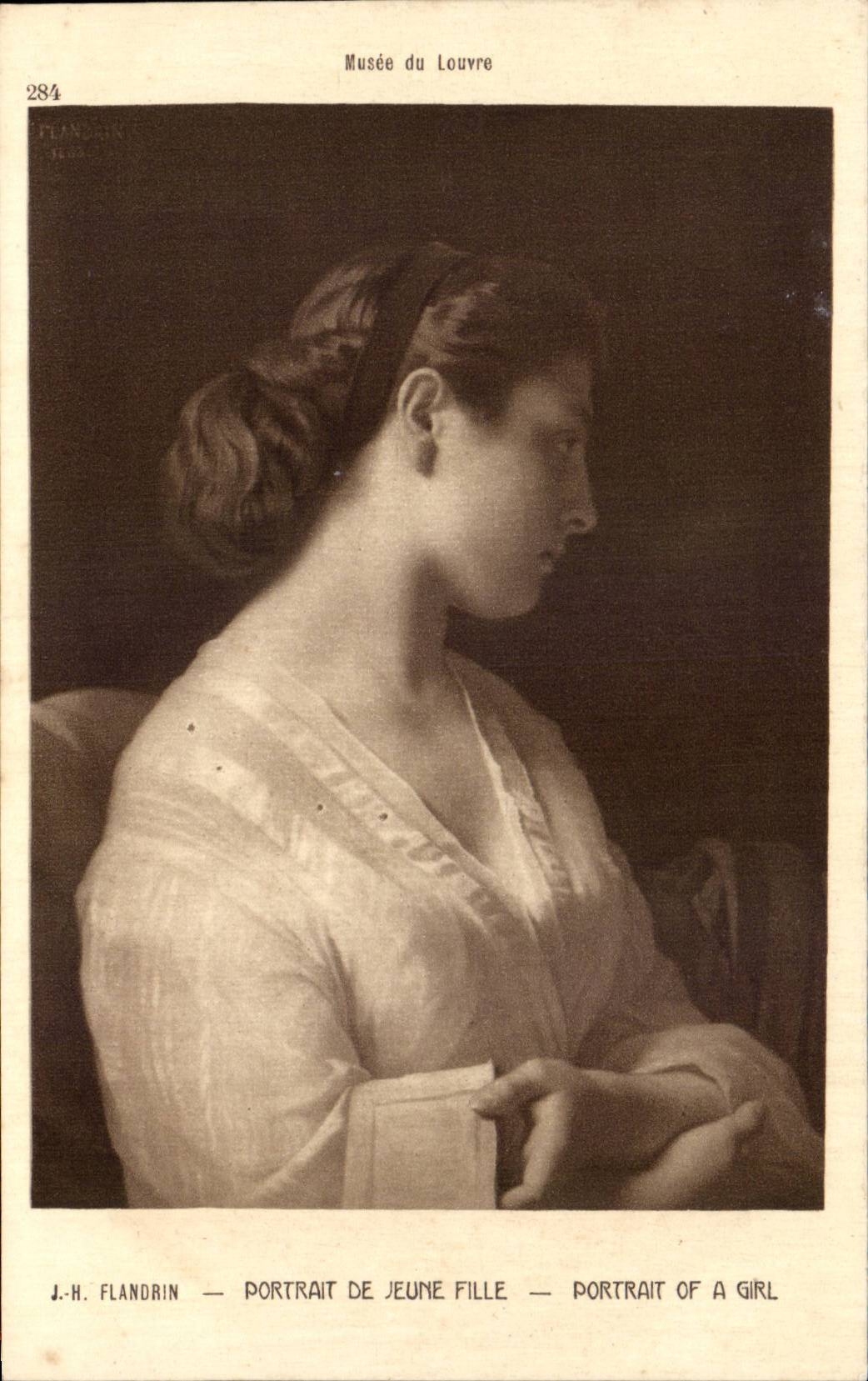 CPA Paris Musee du Louvre Flandrin Portrait de jeune fille 