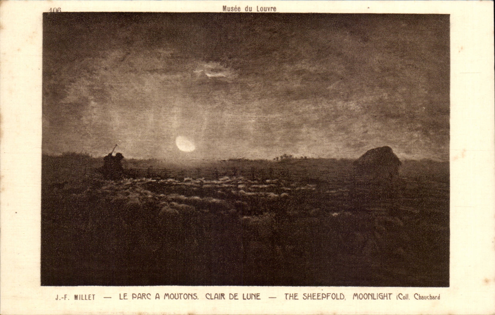 CPA Paris Musee du Louvre Millet Le parc a moutons Clair de lune