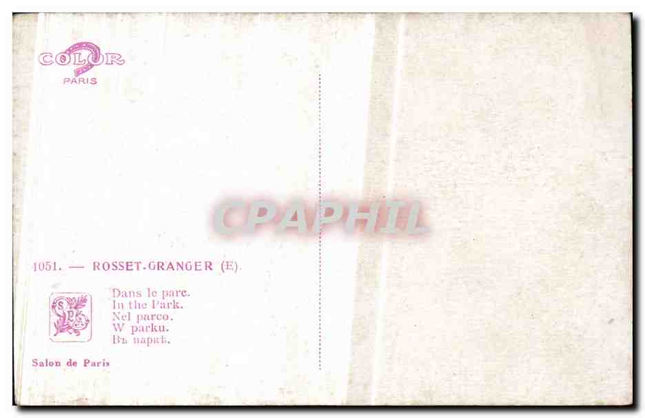 CPA Salon de Paris Rosset Granger Dans le parc — Verso