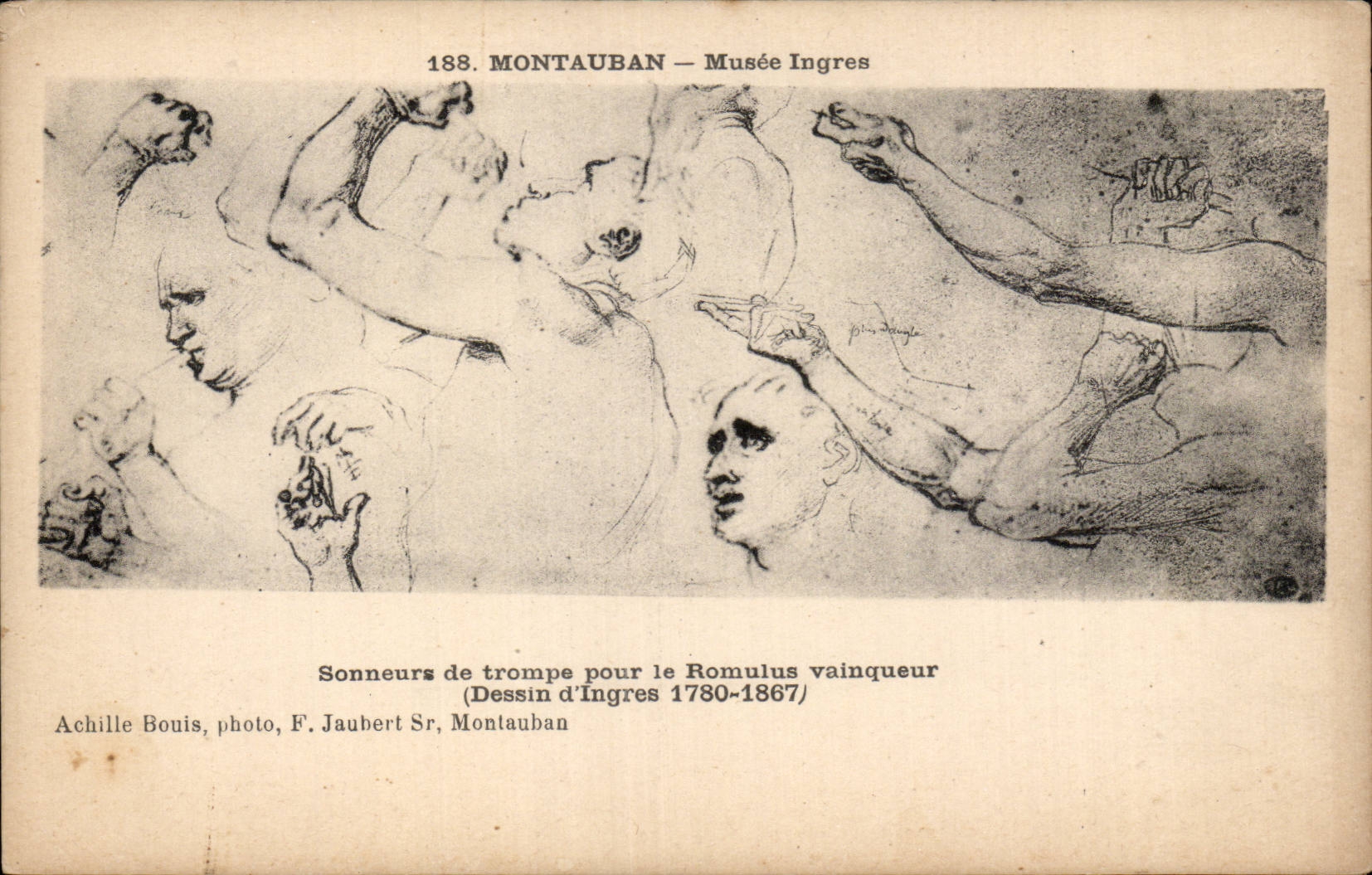 CPA Montauban Musee Ingres Sonneurs de trompe pour le Romulus vainqueur (dessin d'Ingres 1780 1867)