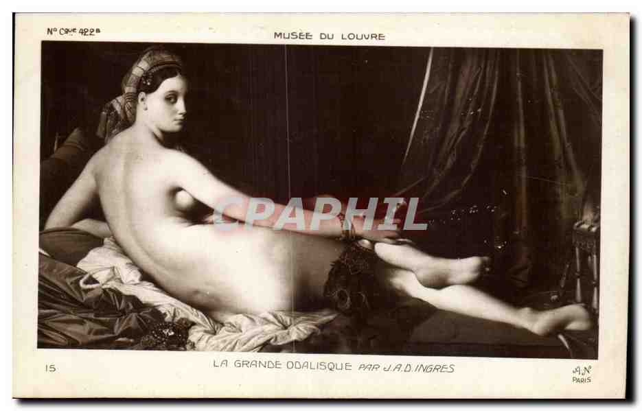 CPA Paris musee du Louvre La grande odalisque Ingres Femme nue
