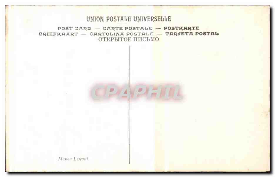 CPA Musee d'Amiens Sinibaldi Manon Lescaut — Verso