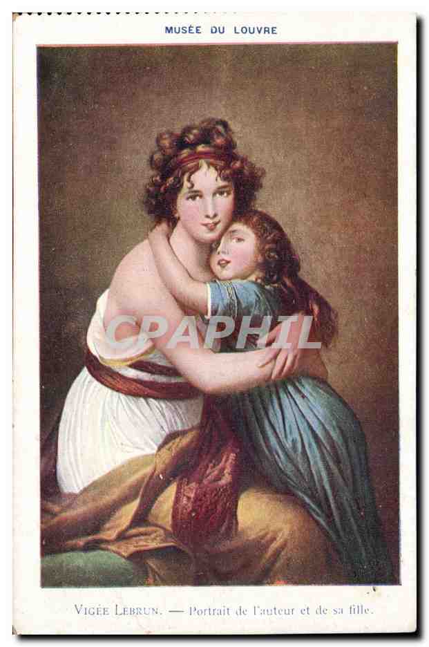 CPA Paris Musee du Louvre Vigee Lebrun Portrait de l'auteur et de sa fille