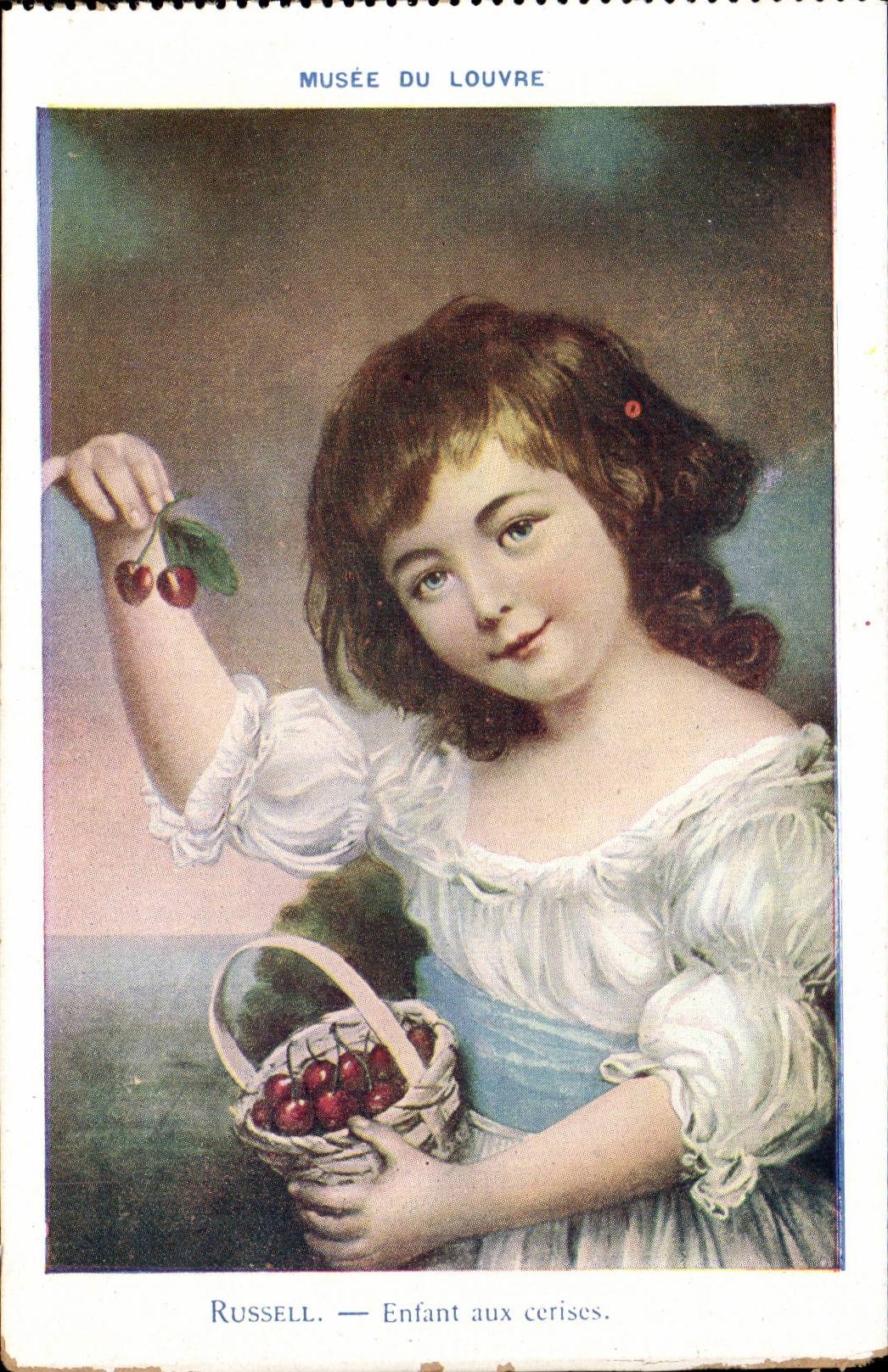 CPA Paris Musee du Louvre Russel Enfant aux cerises