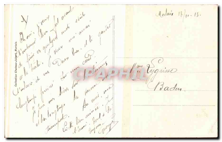 CPA Musee de morlaix Perret La fiancee du berger — Verso