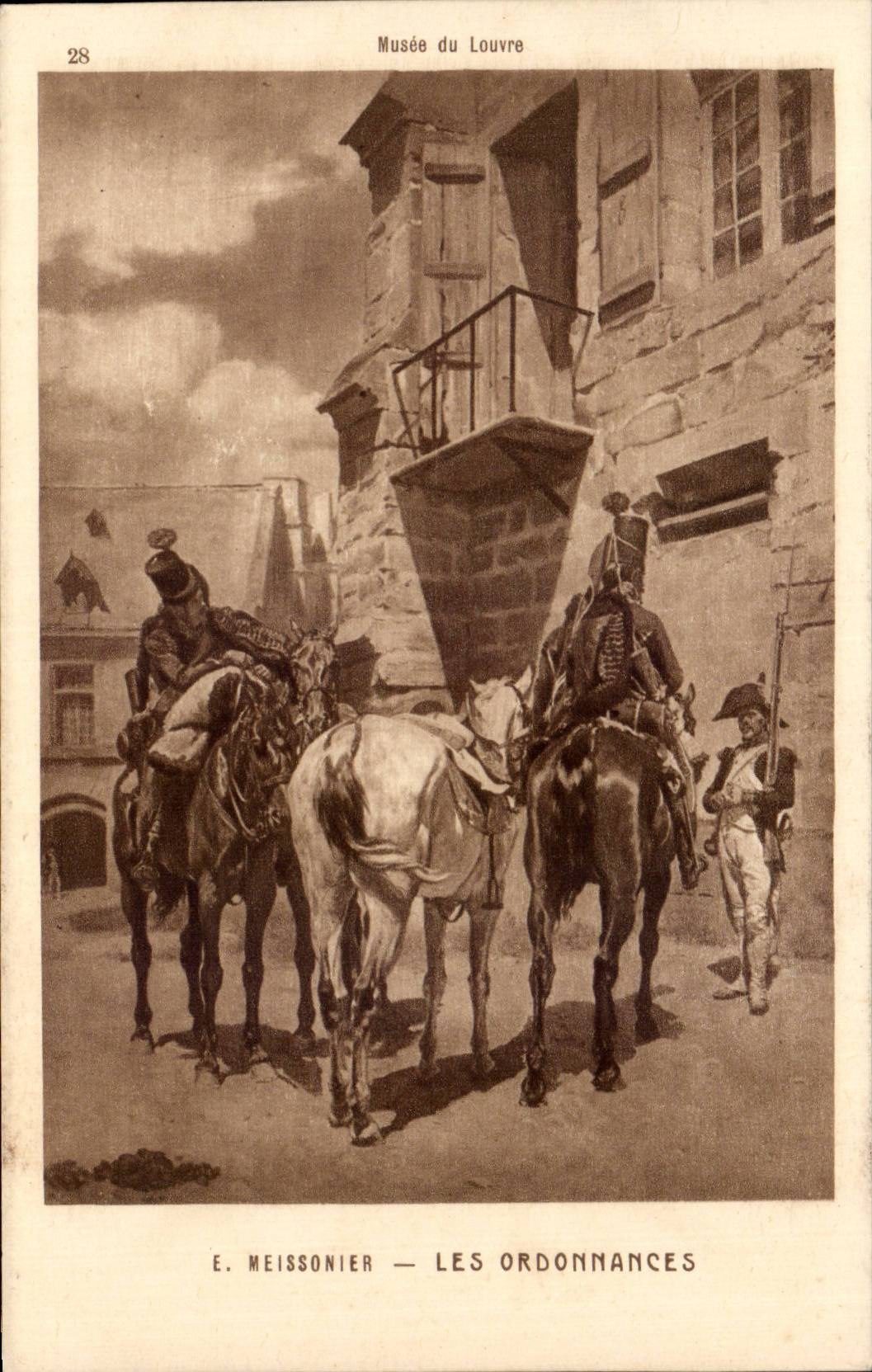 CPA Paris Musee du Louvre Meissonier Les ordonnances Militaria