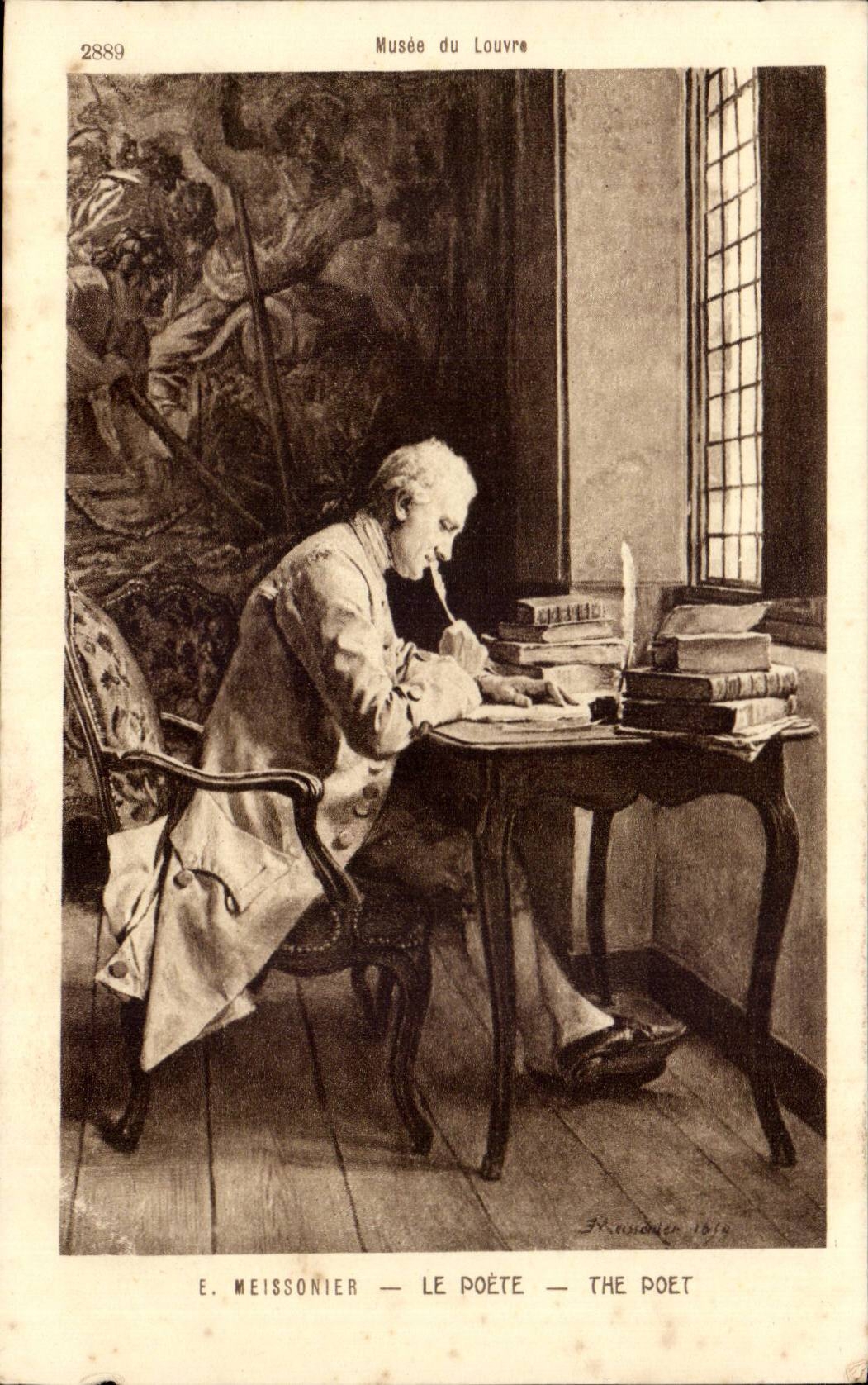 CPA Paris Musee du Louvre Meissonier Le poete