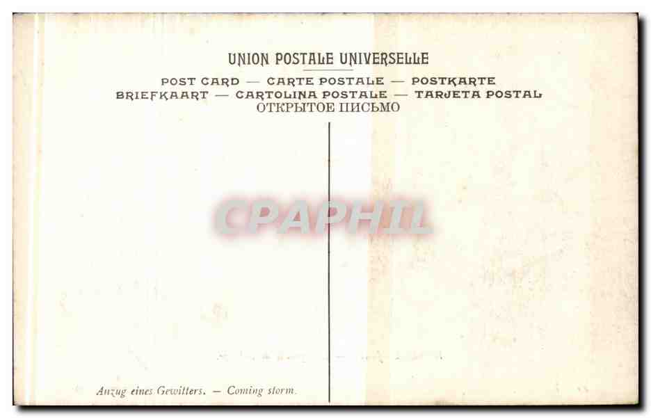 CPA Hereau L'approche de l'orage Moutons Sheep — Verso