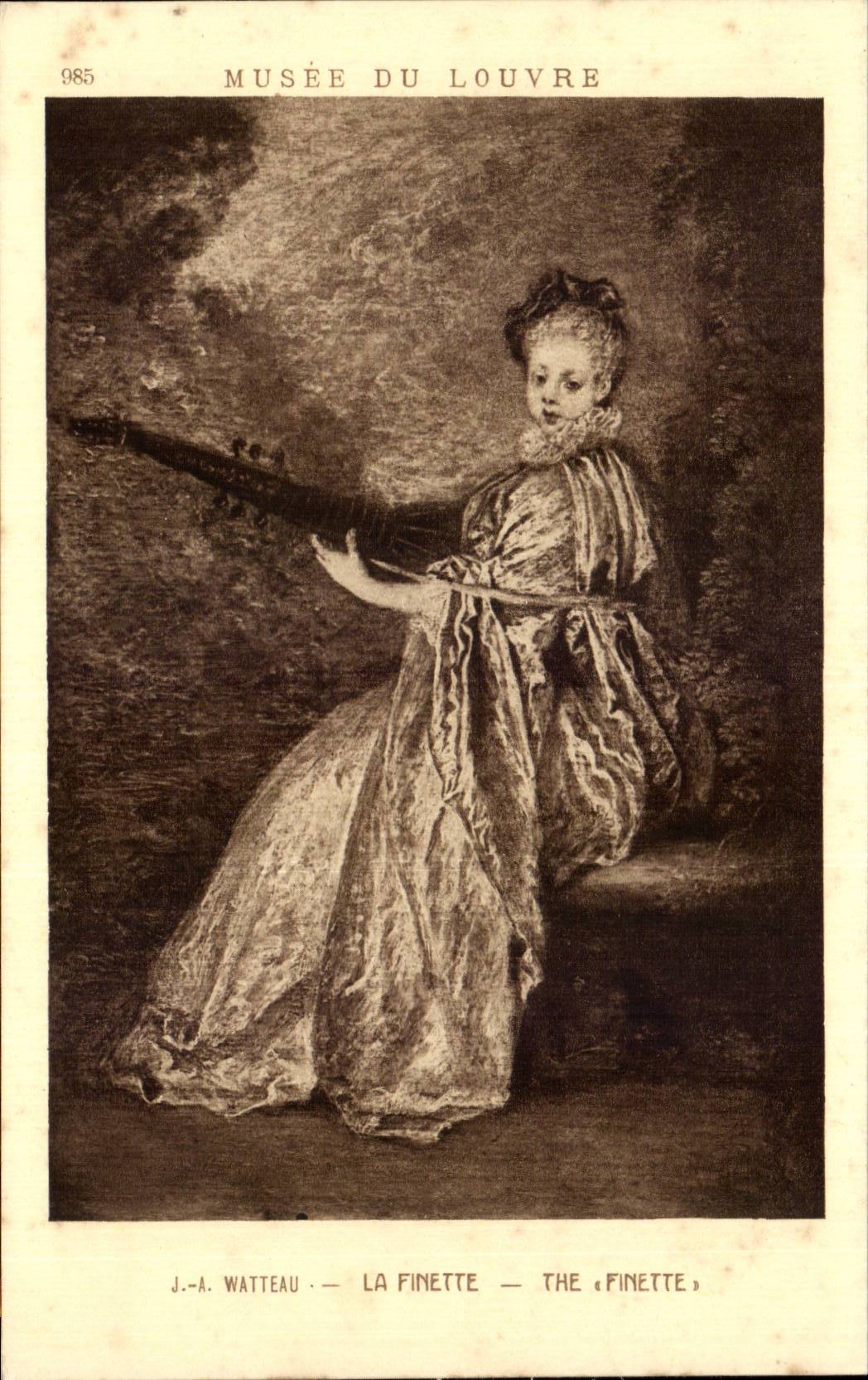 CPA Musee du Louvre Paris Watteau La finette