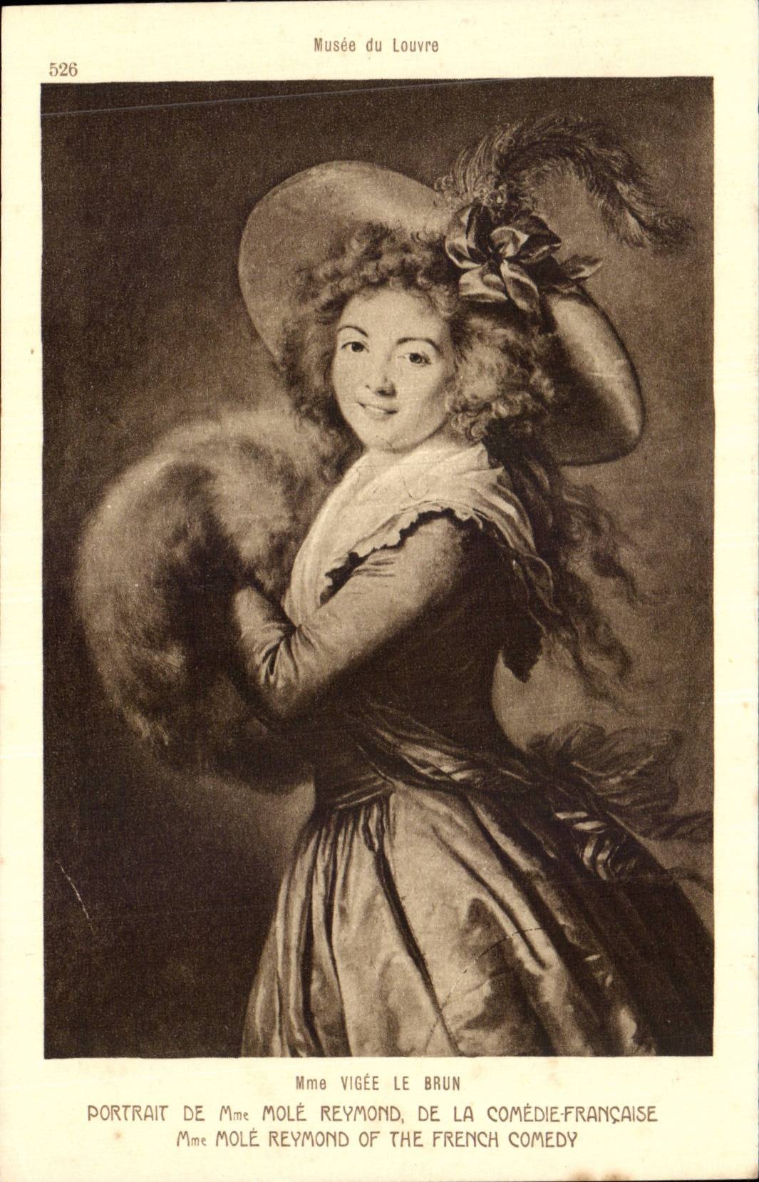 CPA Paris Musee du Louvre Mme Vigee le Brun Portrait de Mme Mole Reymond de la comedie Francaise