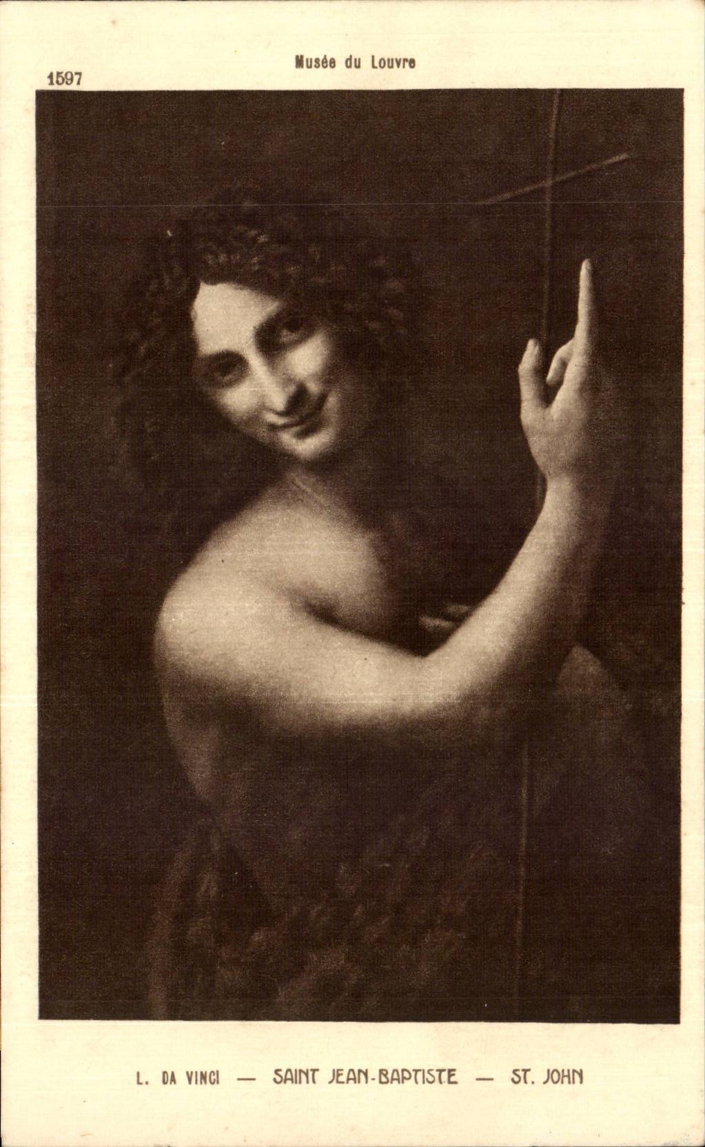 CPA Paris Musee du Louvre L Da vinci Saint Jean Baptiste St John