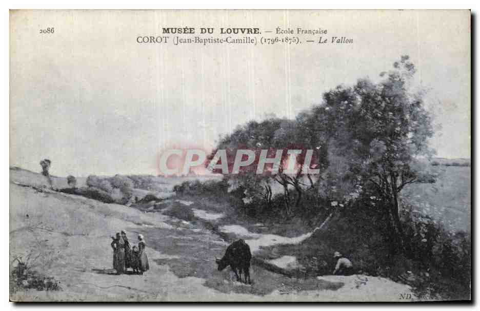 CPA Paris Musee du Louvre Ecole francaise Corot Le vallon