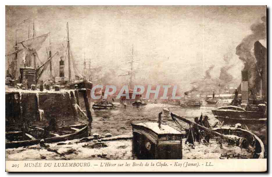 CPA Paris Musee du Luxembourg L'hiver sur les bords de la Clyde Bateau